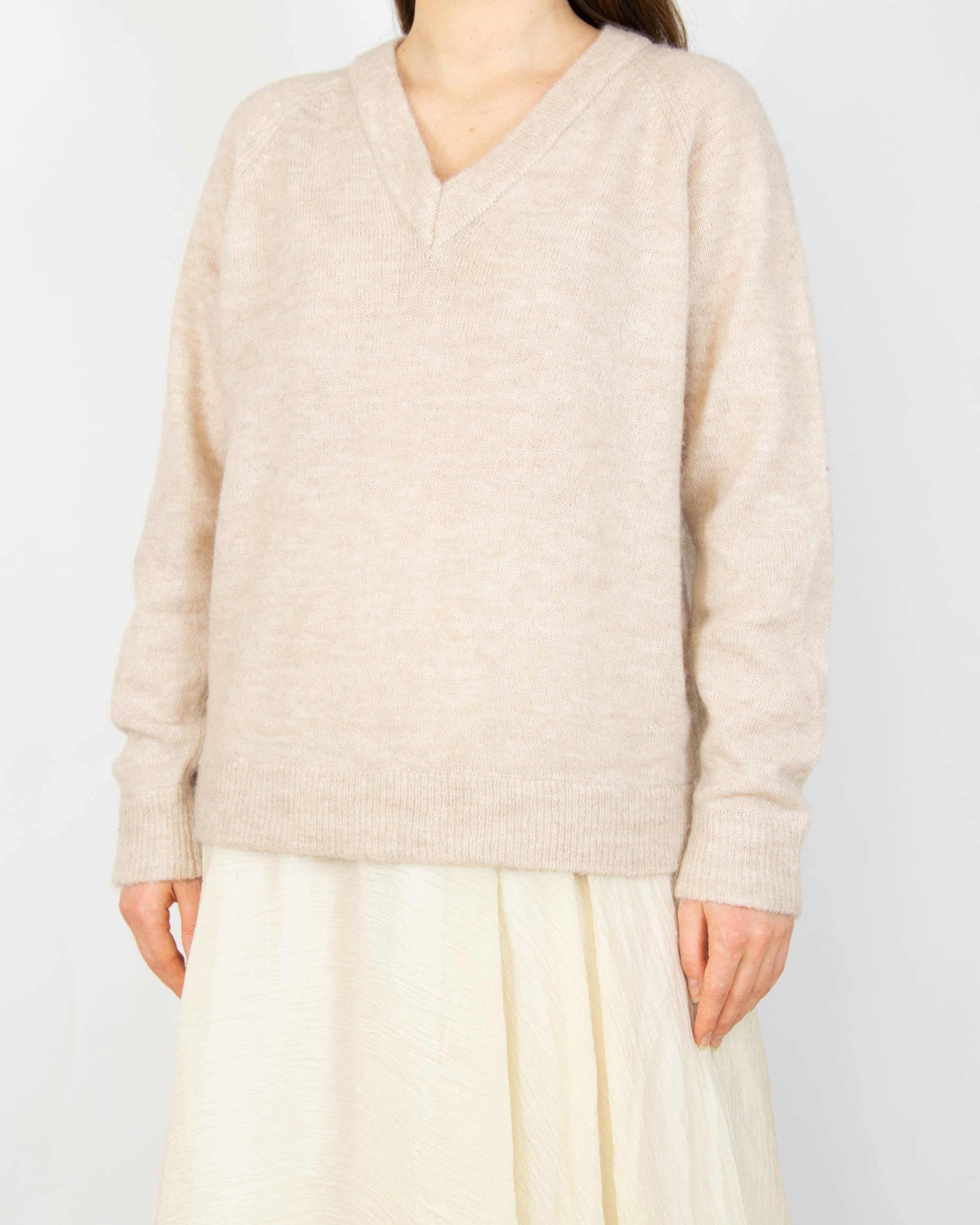 Kremowy (wełna + moher) sweter Selected Femme - S