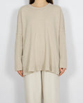 Beżowy wełniany (wełna jagnięca + alpaka) sweter Hunkydory - L