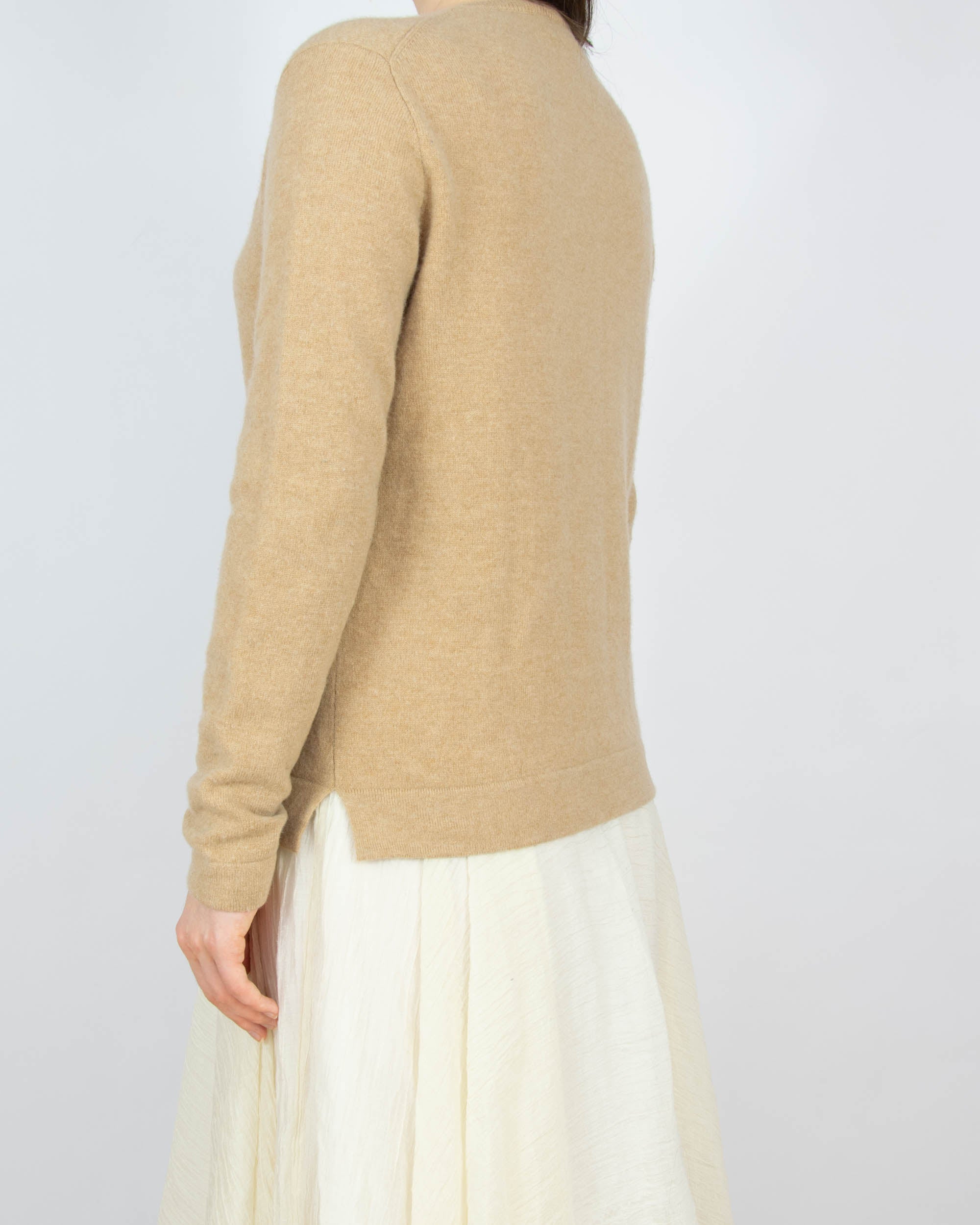 Beżowy (merino + kaszmir) sweter Ralph Lauren - S