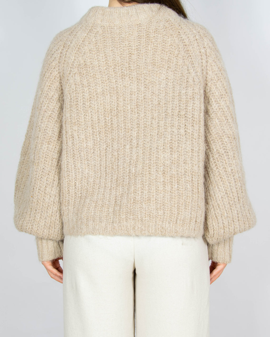 Beżowy wełniany (wełna + alpaka) kardigan H&M Premium Selection - L