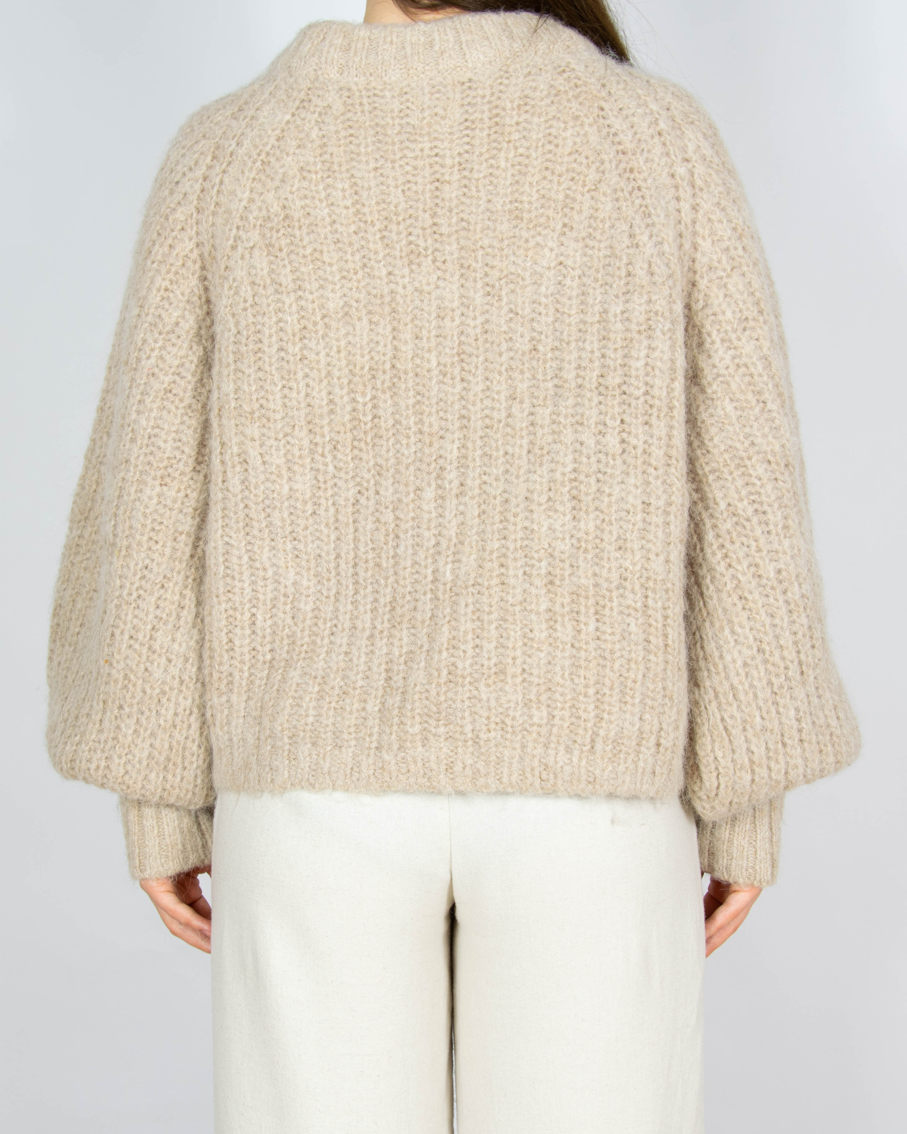 Beżowy wełniany (wełna + alpaka) kardigan H&M Premium Selection - L