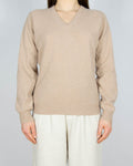 Beżowy wełniany (wełna jagnięca) sweter - M