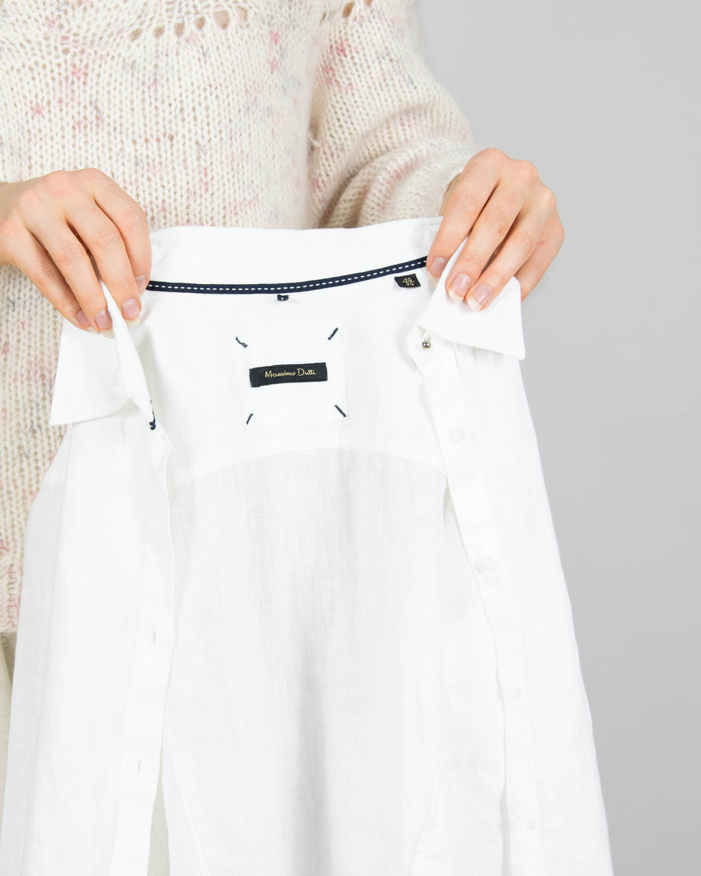 Biała lniana koszula Massimo Dutti - M