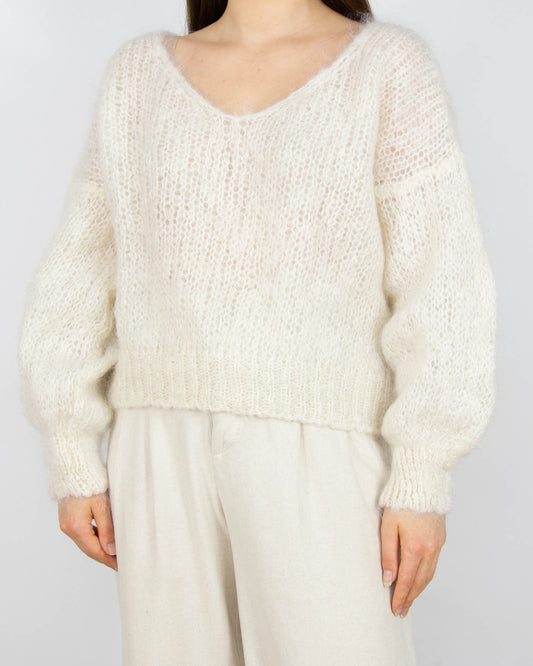 Biały moherowy sweter AMERICANDREAMS