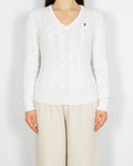 Biały bawełniany (pima cotton) sweter Ralph Lauren