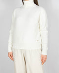 Biały (wełna merino + wiskoza) sweter z kaszmirem - XS/S