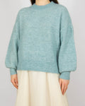 Błękitny (alpaka + wełna) sweter Cubus