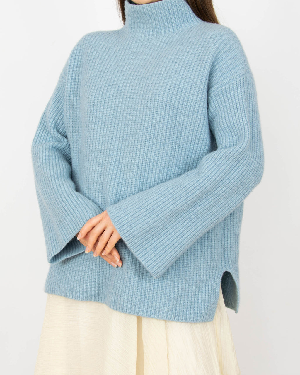 Błękitny (wełna + kaszmir) sweter Lilienfels