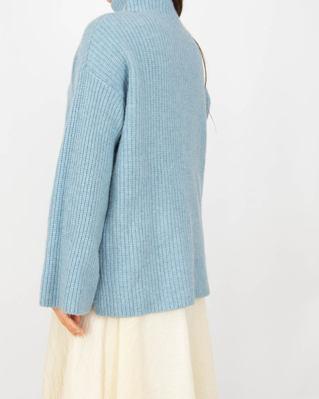Błękitny (wełna + kaszmir) sweter Lilienfels - M