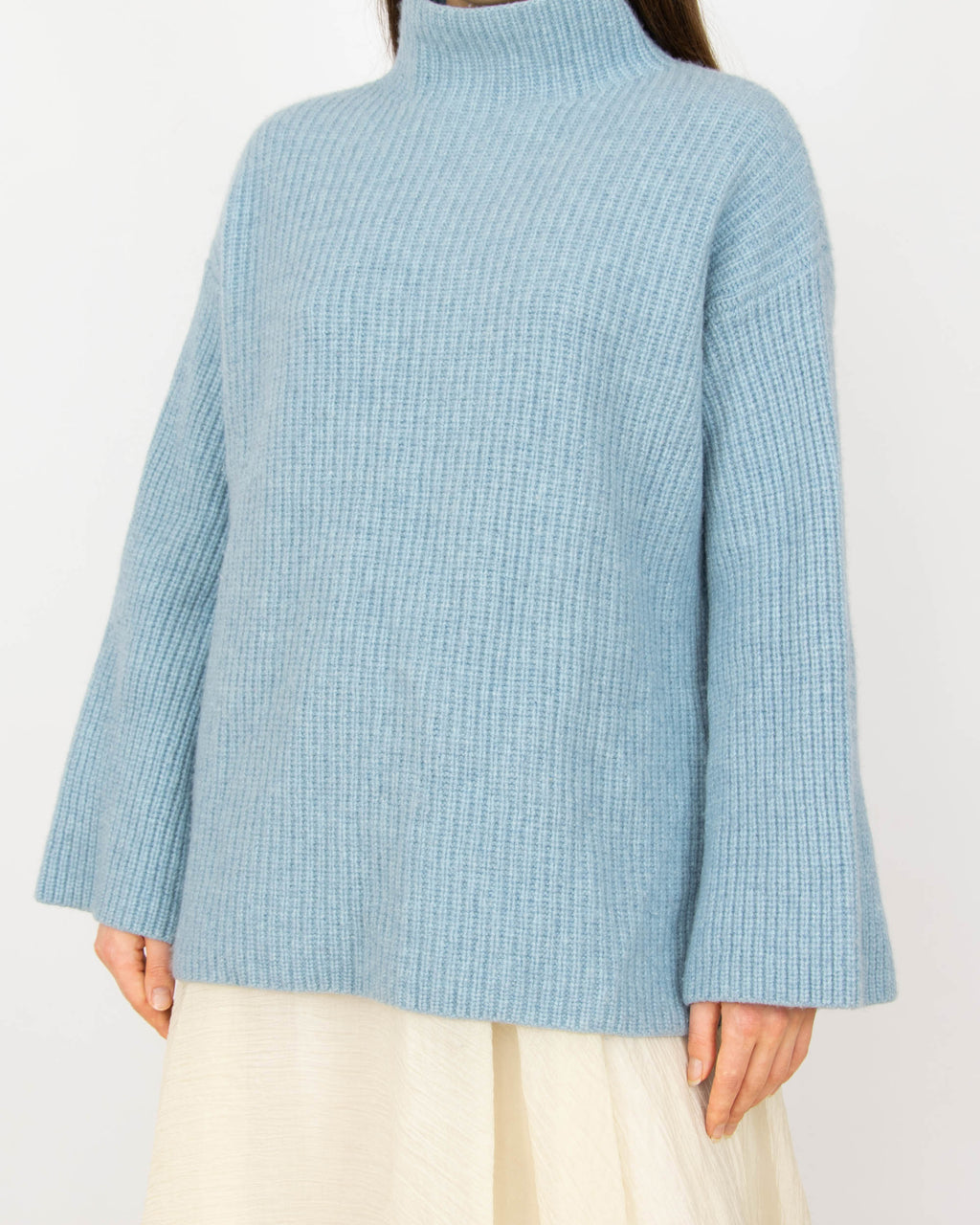 Błękitny (wełna + kaszmir) sweter Lilienfels - M