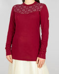 Bordowa wełniana (merino) bluzka termiczna marki Janus