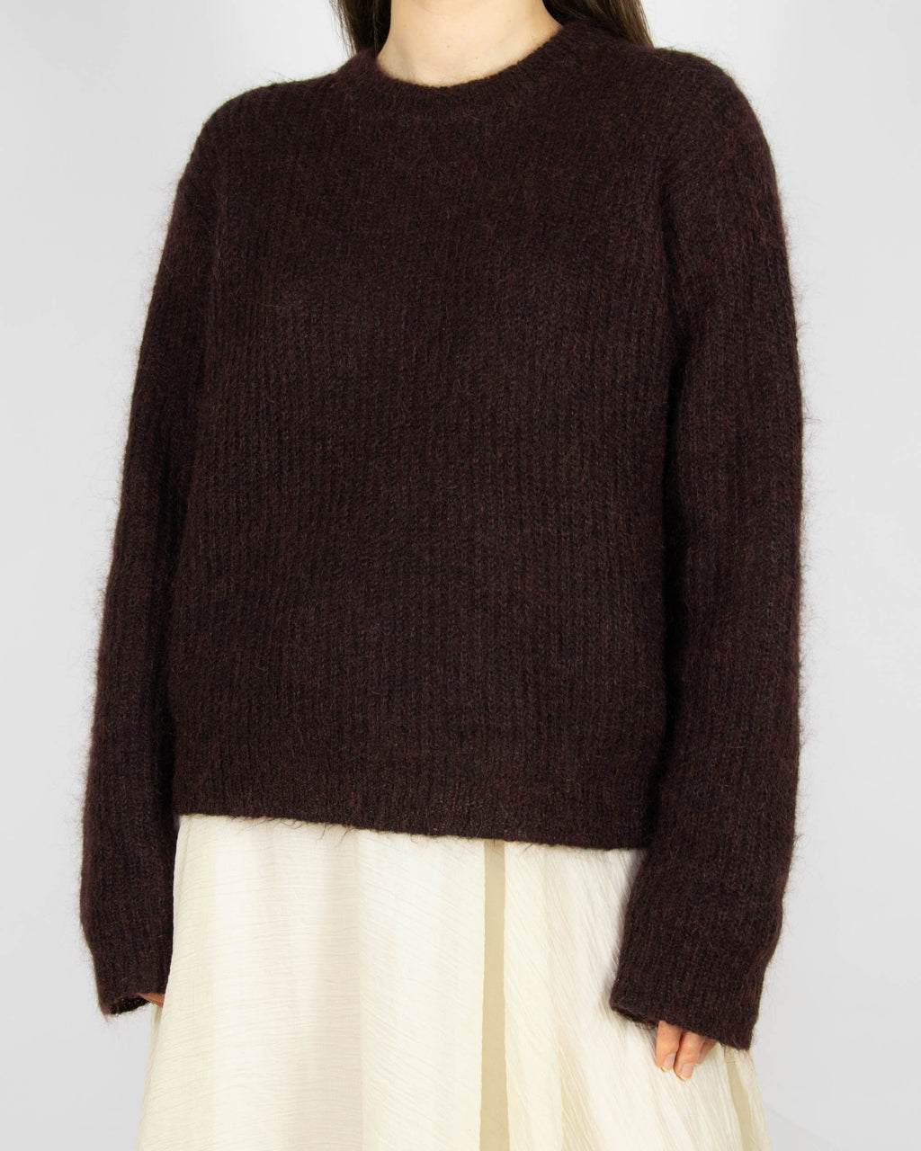 Bordowo czarny moherowy sweter ALEXANDER WANG