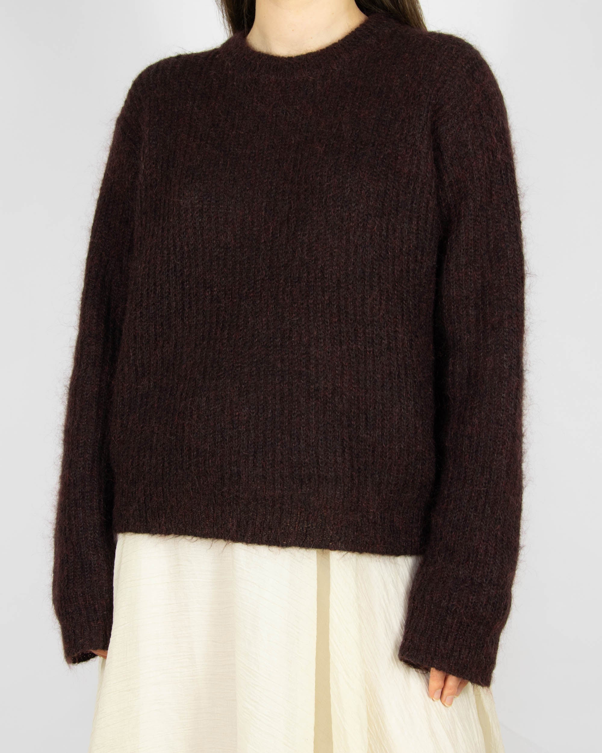 Bordowo czarny moherowy sweter ALEXANDER WANG