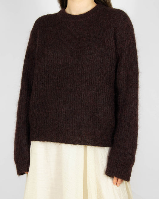 Bordowo czarny moherowy sweter ALEXANDER WANG