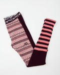 Bordowo różowe wełniane (merino) legginsy termiczne Kari Traa - M