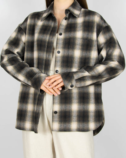 Brązowo beżowa bawełniana flanelowa koszula Marc O' Polo - S/M
