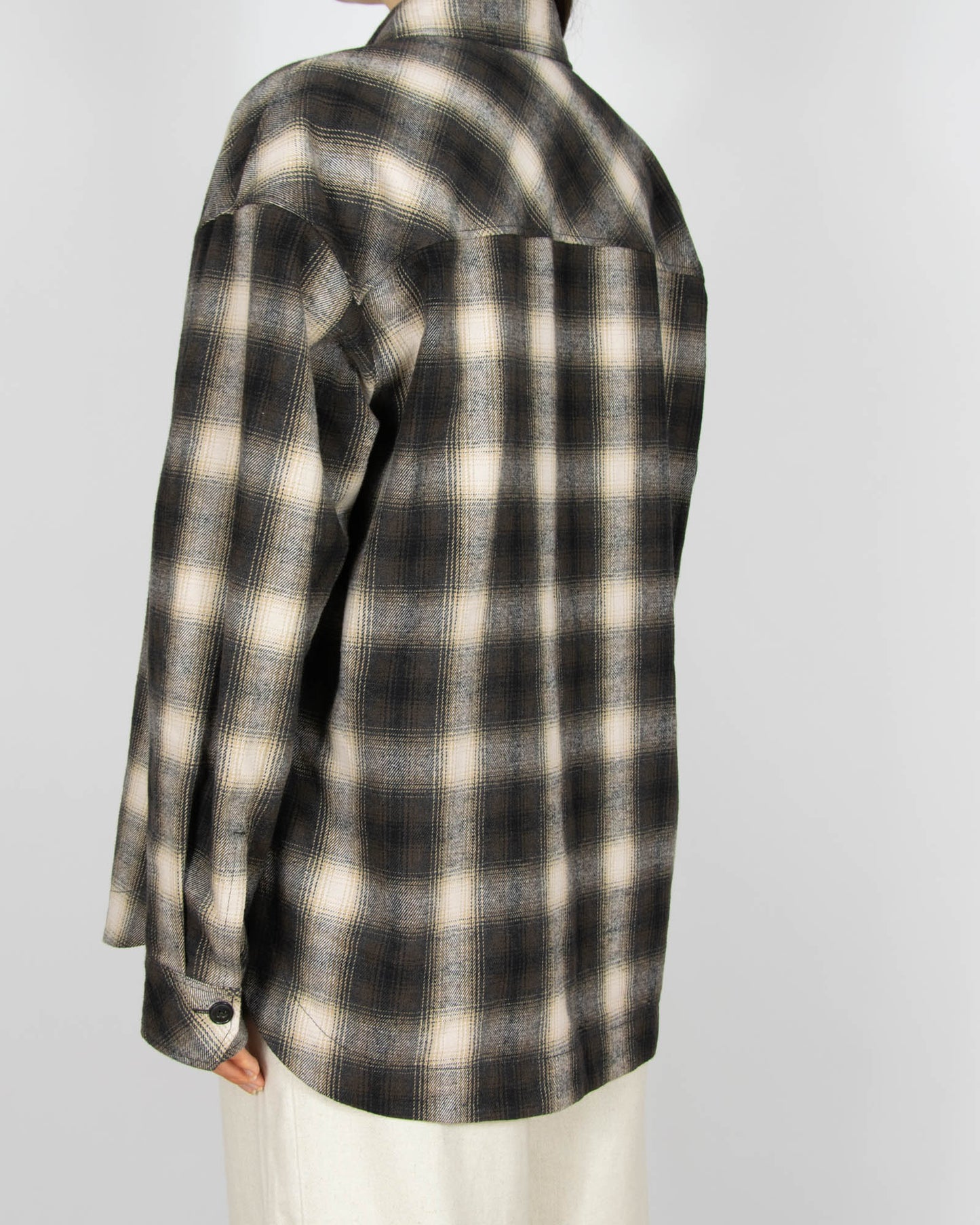 Brązowo beżowa bawełniana flanelowa koszula Marc O' Polo - S/M