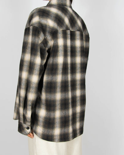 Brązowo beżowa bawełniana flanelowa koszula Marc O' Polo - S/M