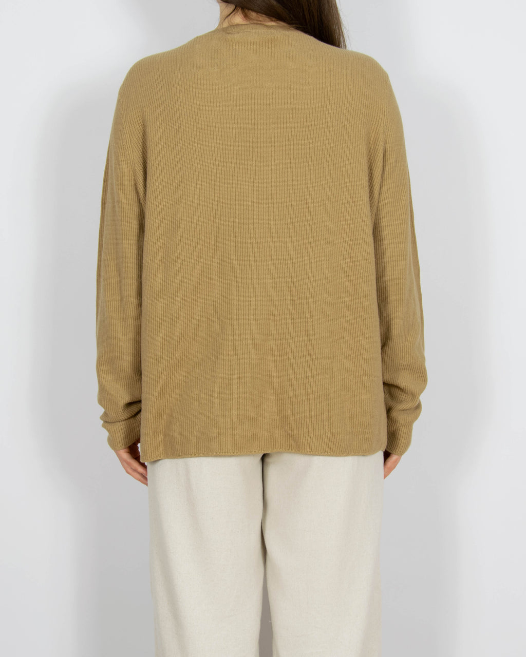 Jasnobrązowy bawełniany (organic) sweter Marc O'Polo -XL