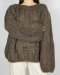 Brązowy moherowy sweter Handmade