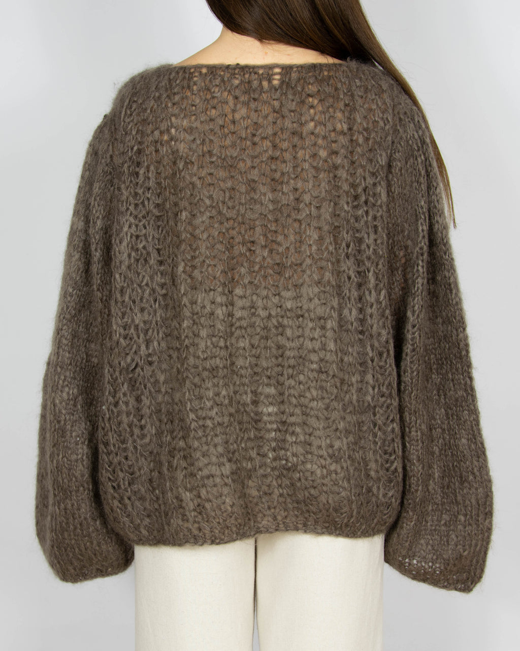 Brązowy moherowy sweter Handmade
