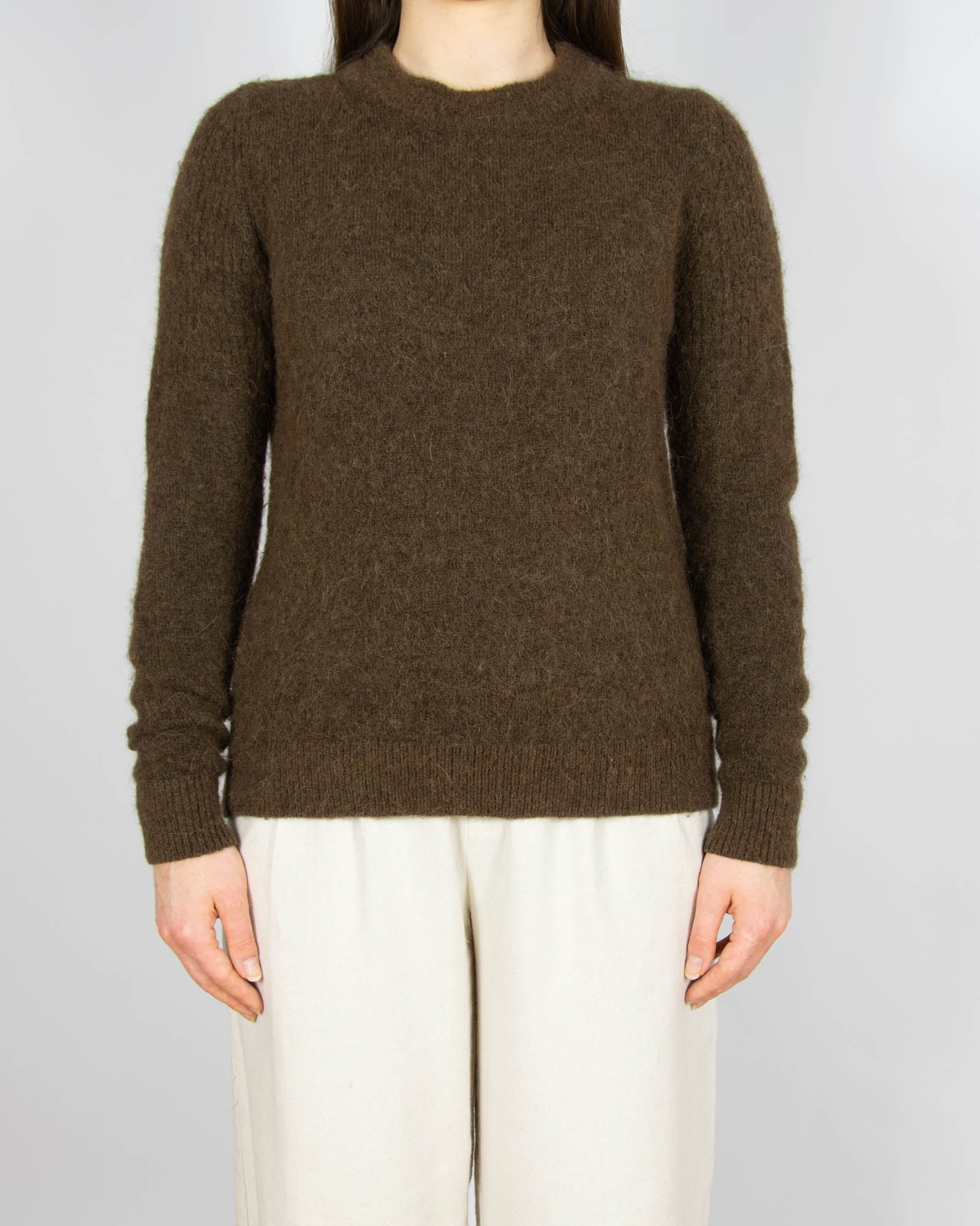 Brązowy wełniany (wełna + alpaka) sweter Selected Femme