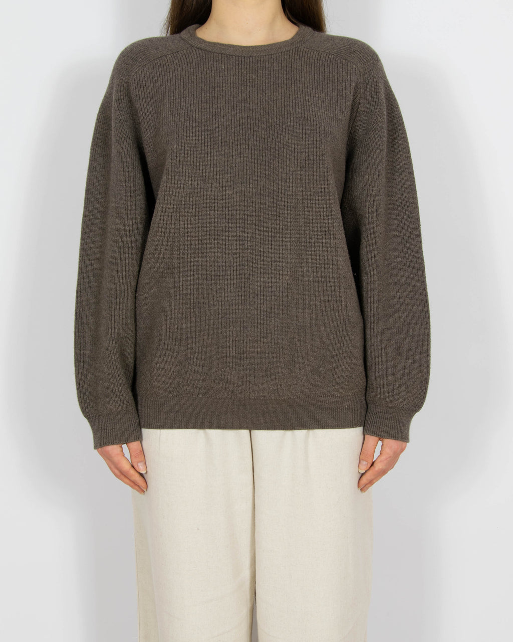 Brązowy wełniany (merino) sweter Maselli