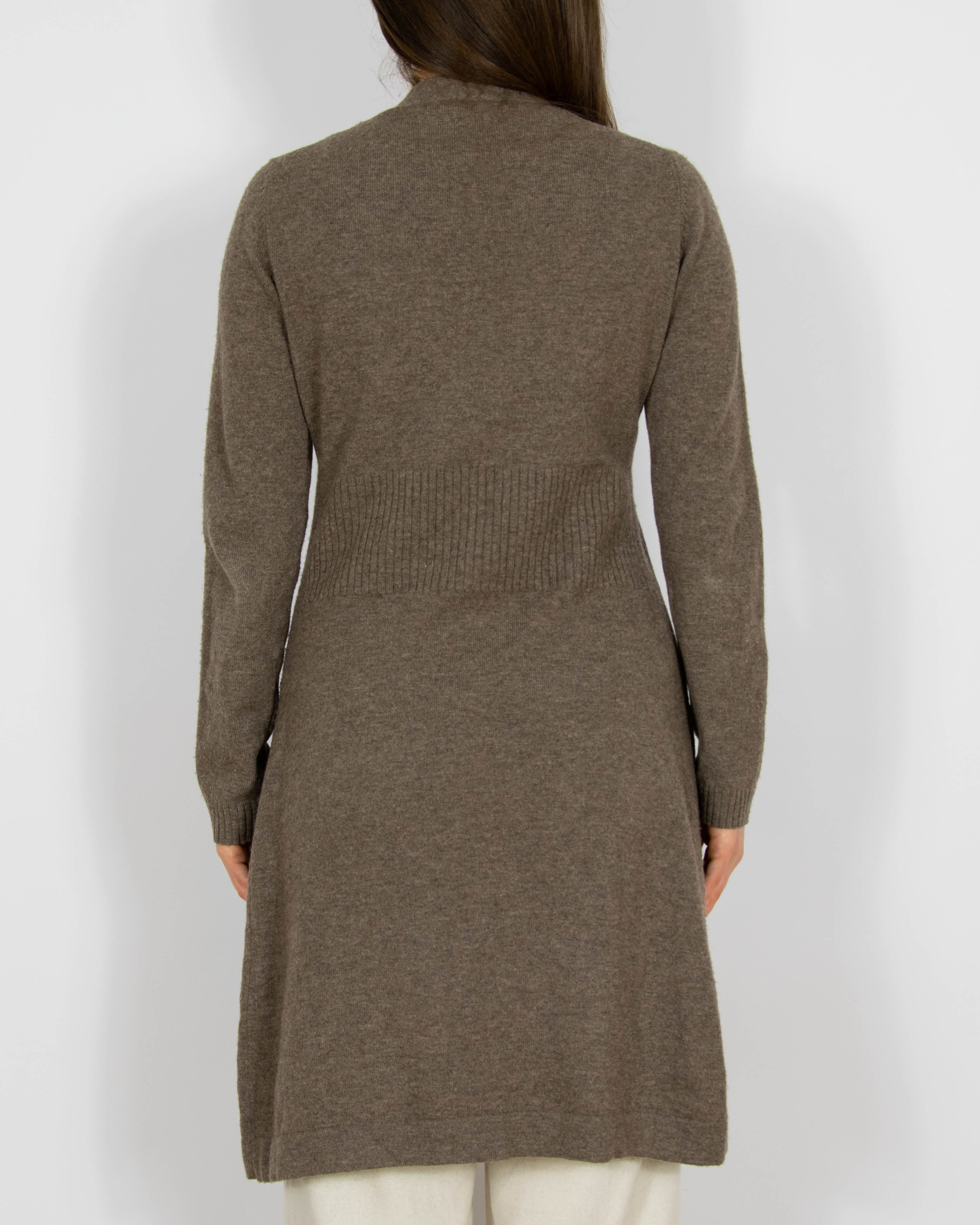 Brązowy wełniano (merino) kaszmirowy kardigan Gabrini - S