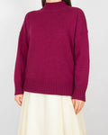 Buraczkowy (wełna + wiskoza + alpaka) sweter Selected Femme