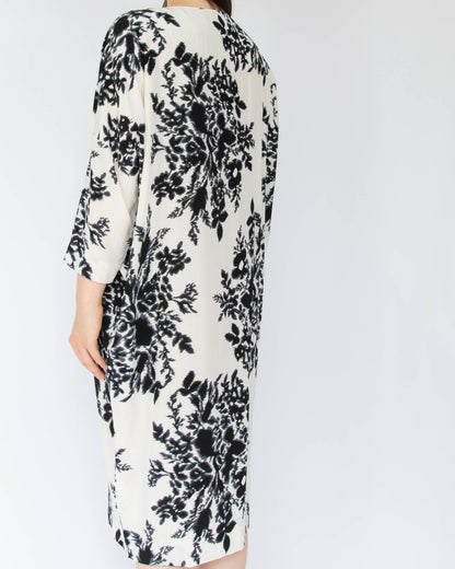 Kremowo czarna jedwabna sukienka By Malene Birger - S/M