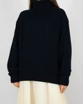 Ciemnogranatowy (merino + kaszmir) sweter z golfem FILIPPA K - S/M
