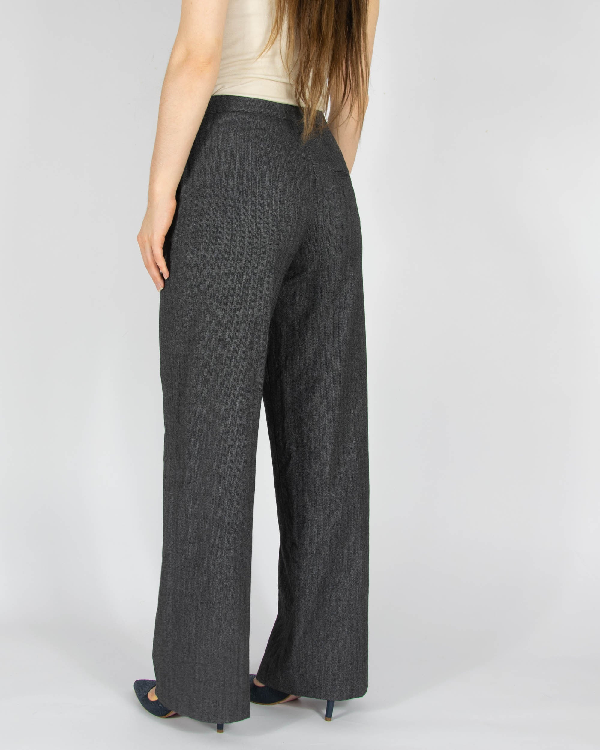 Ciemnoszare spodnie w jodełkę Marc O' Polo - XS