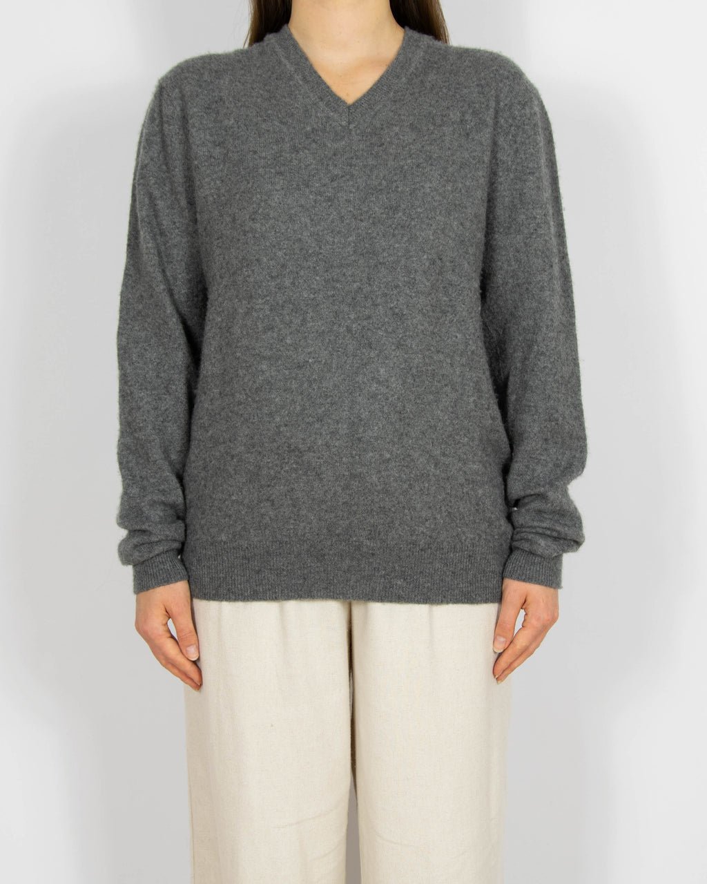 Ciemnoszary kaszmirowy sweter - M/L