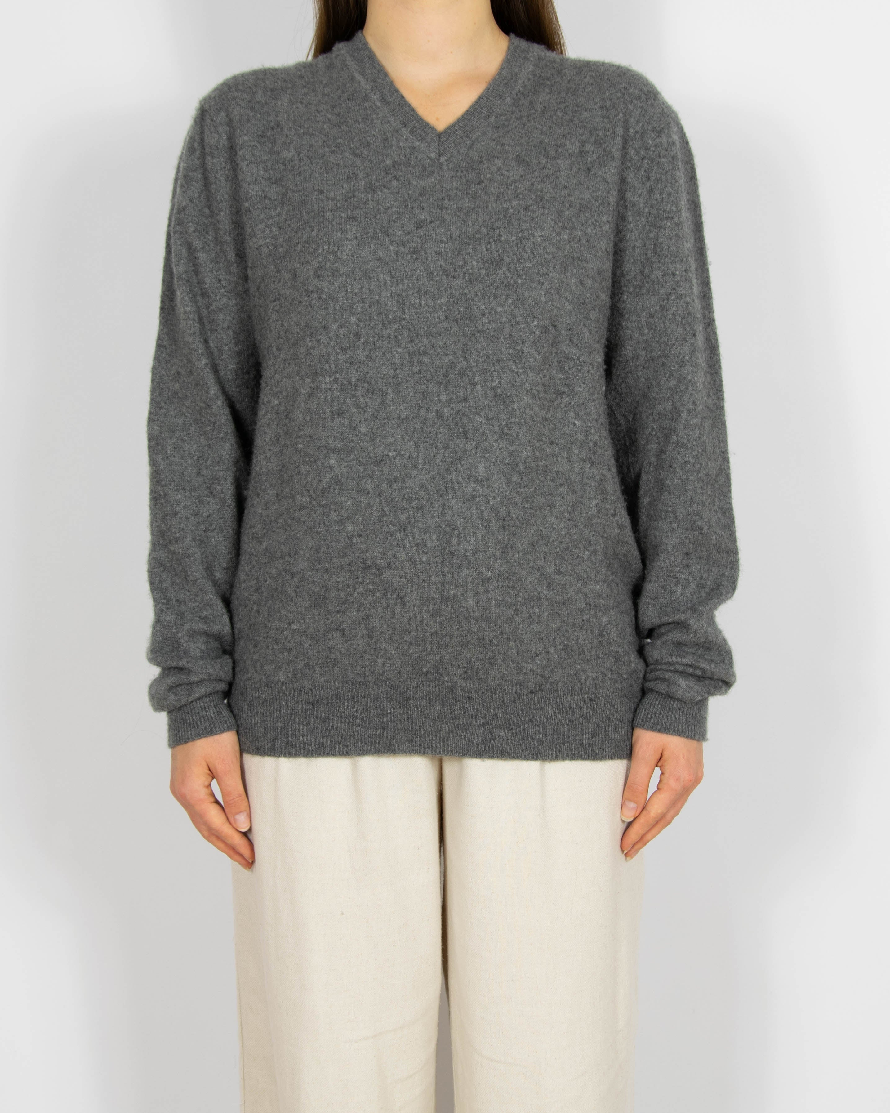 Ciemnoszary kaszmirowy sweter - M/L