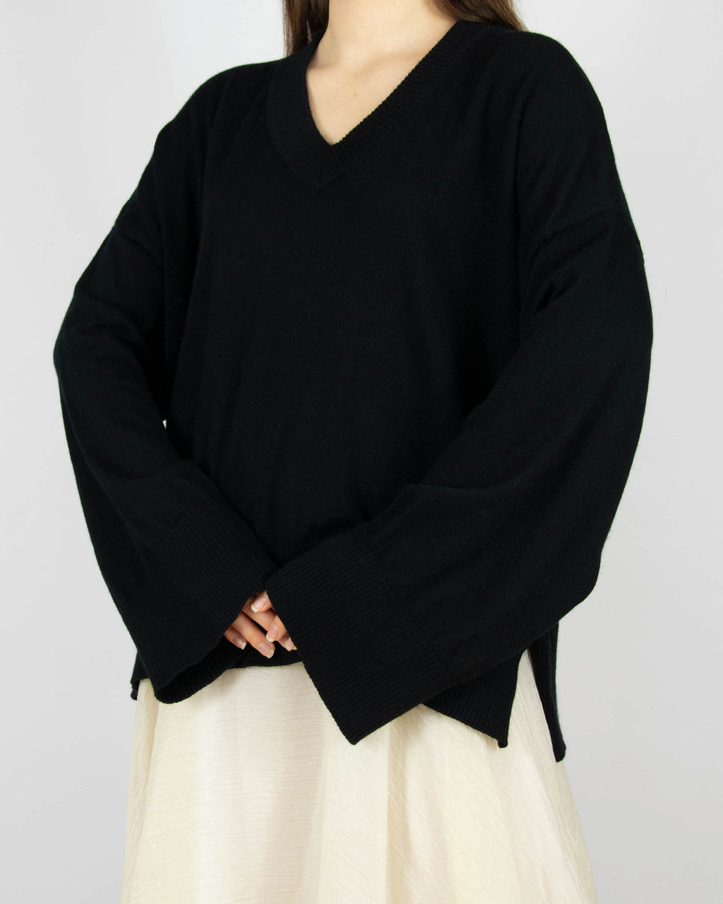 Czarny (merino extra fine) sweter Cubus - XL