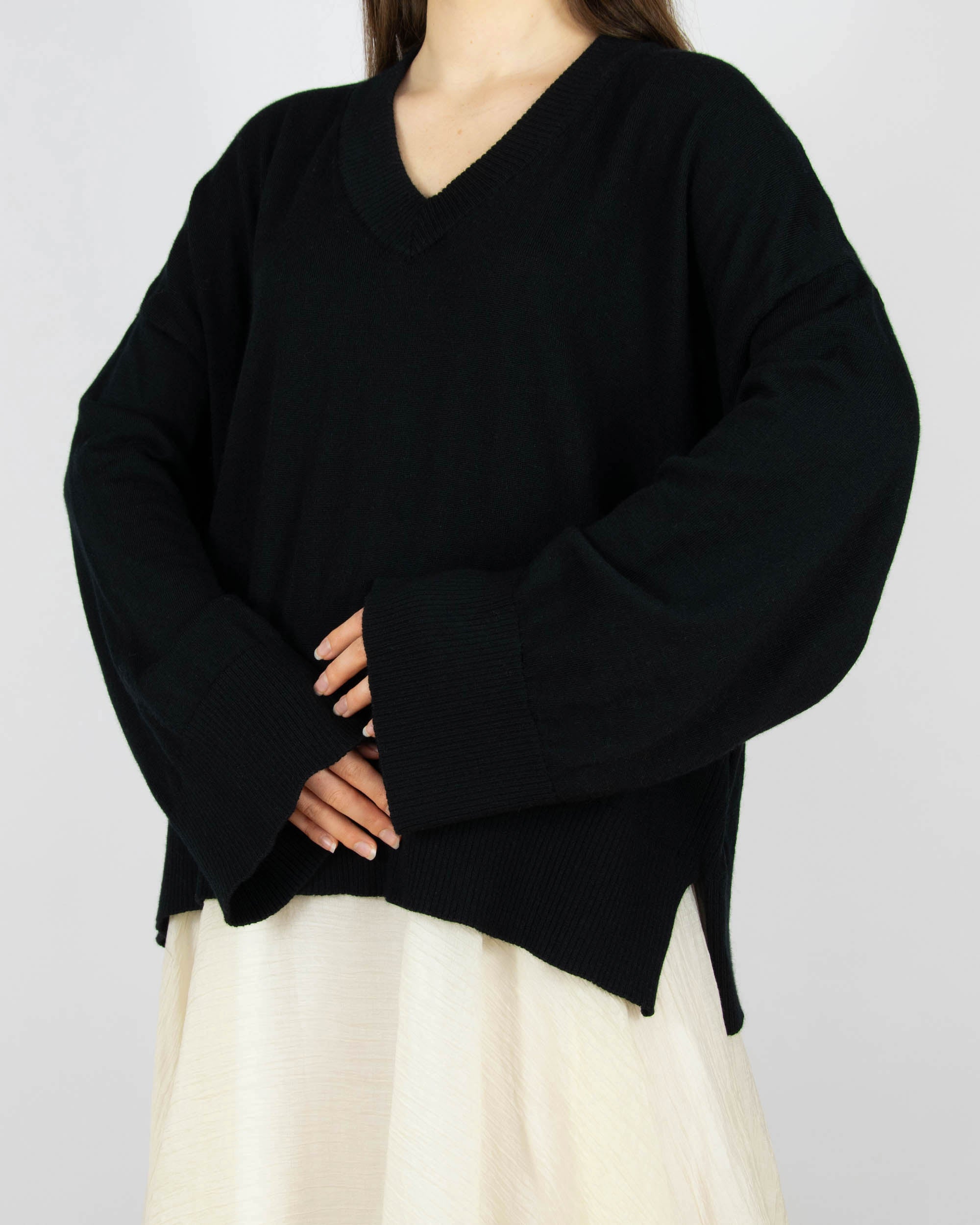 Czarny (merino extra fine) sweter Cubus - XL