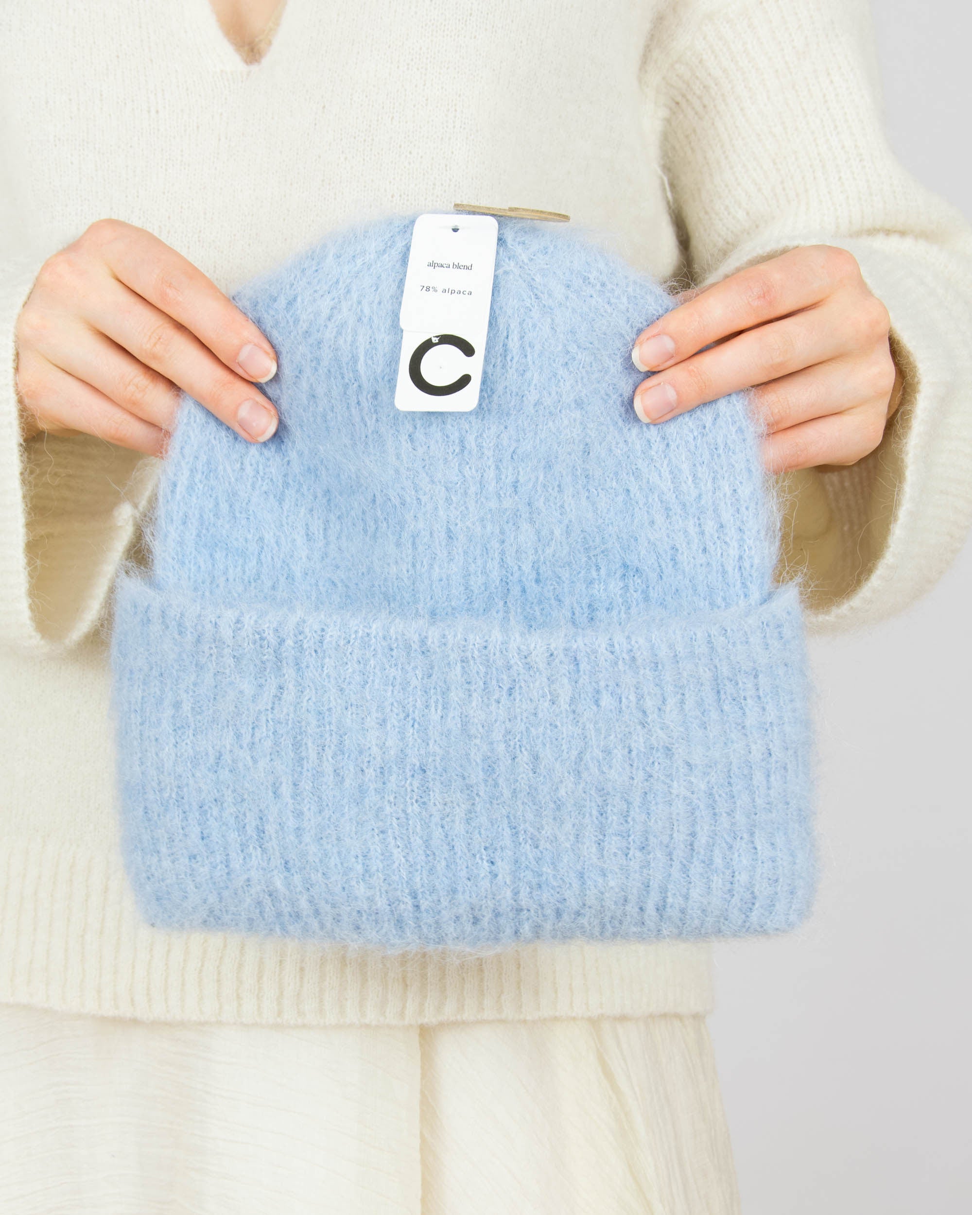 Nowa jasnoniebieska (alpaka) czapka Cubus - one size