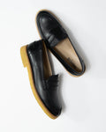 Czarne skórzane loafersy ANGULUS - 38