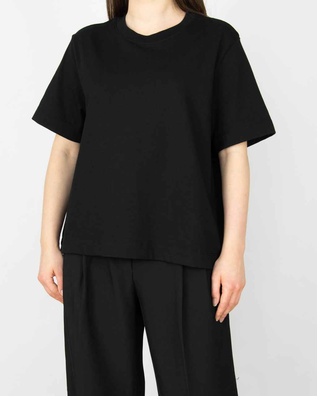 Czarny bawełniany T shirt skandynawskiej marki SELECTED FEMME