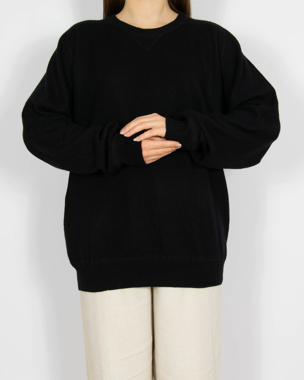 Czarny kaszmirowy sweter Kirkland - M/L