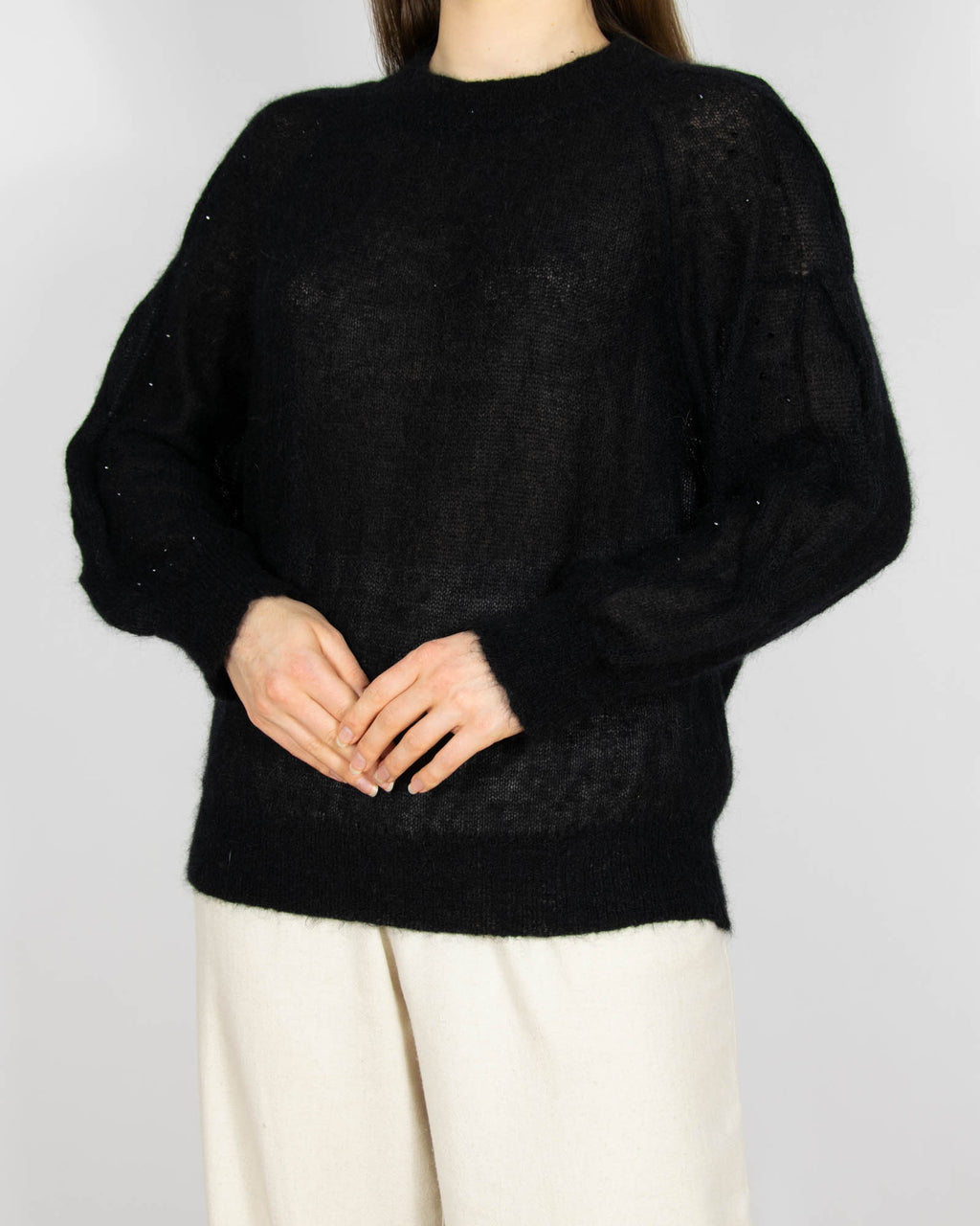 Czarny moherowy sweter MAX MARA - S/M