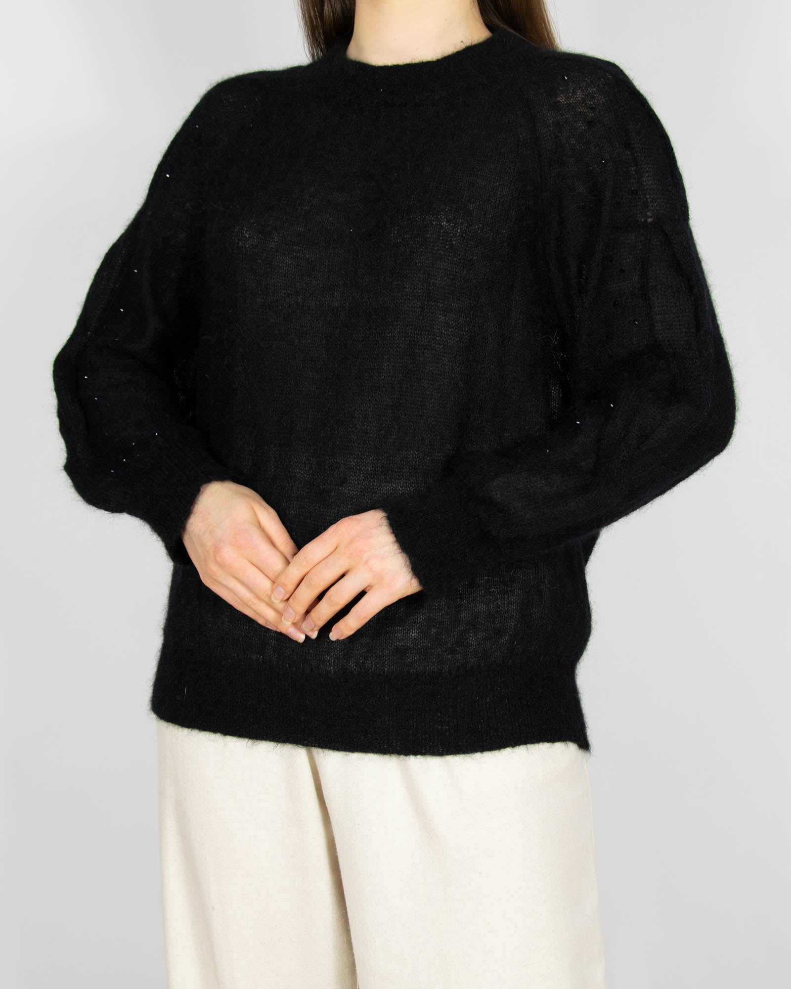 Czarny moherowy sweter MAX MARA - S/M