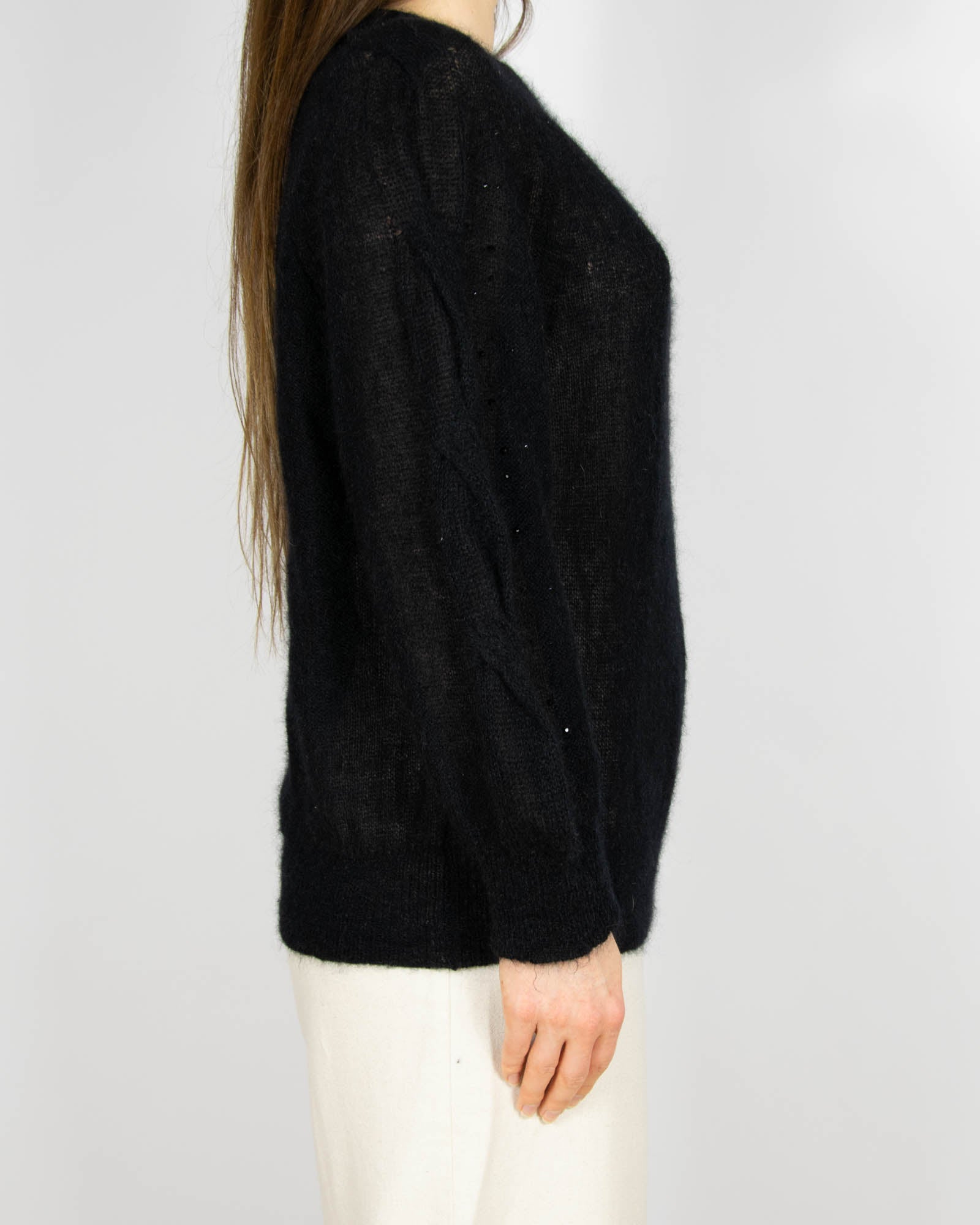 Czarny moherowy sweter MAX MARA - S/M