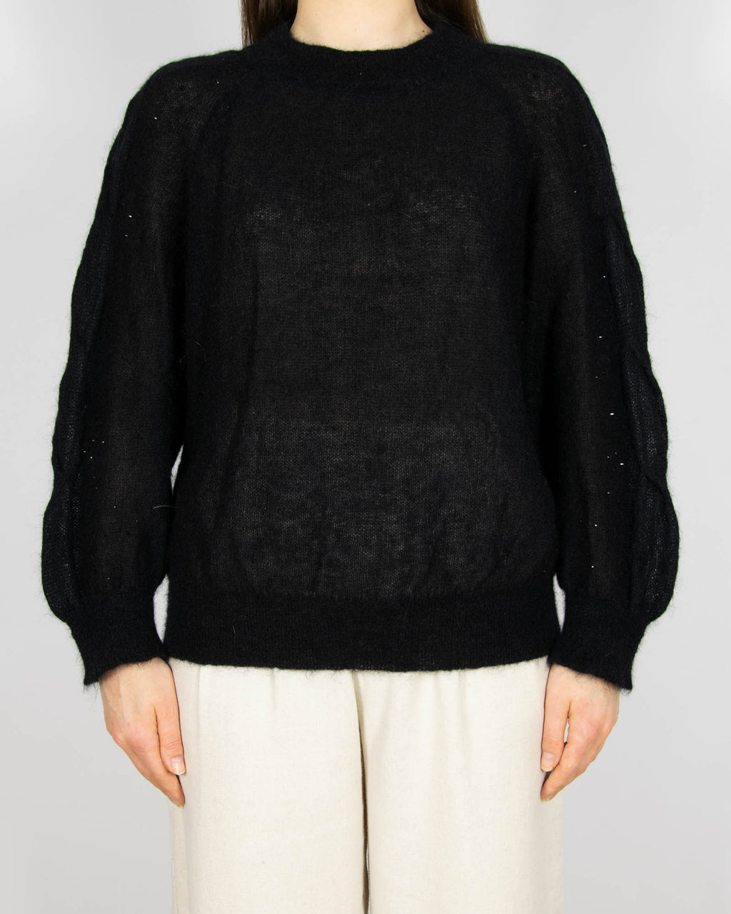 Czarny moherowy sweter MAX MARA