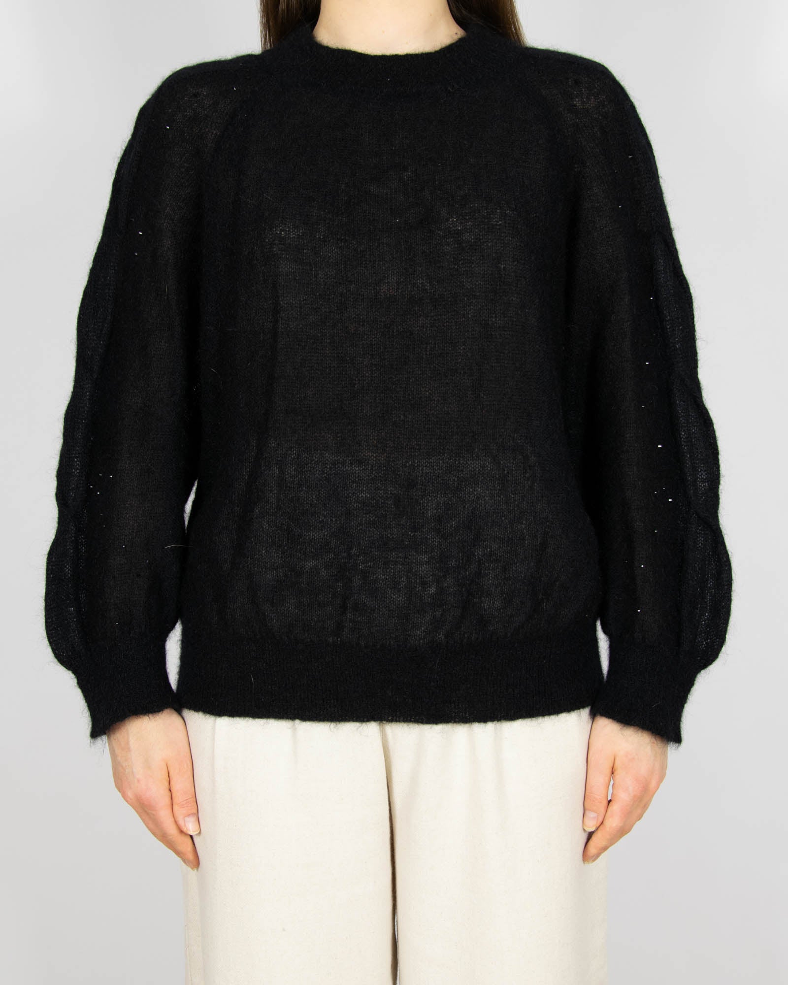 Czarny moherowy sweter MAX MARA