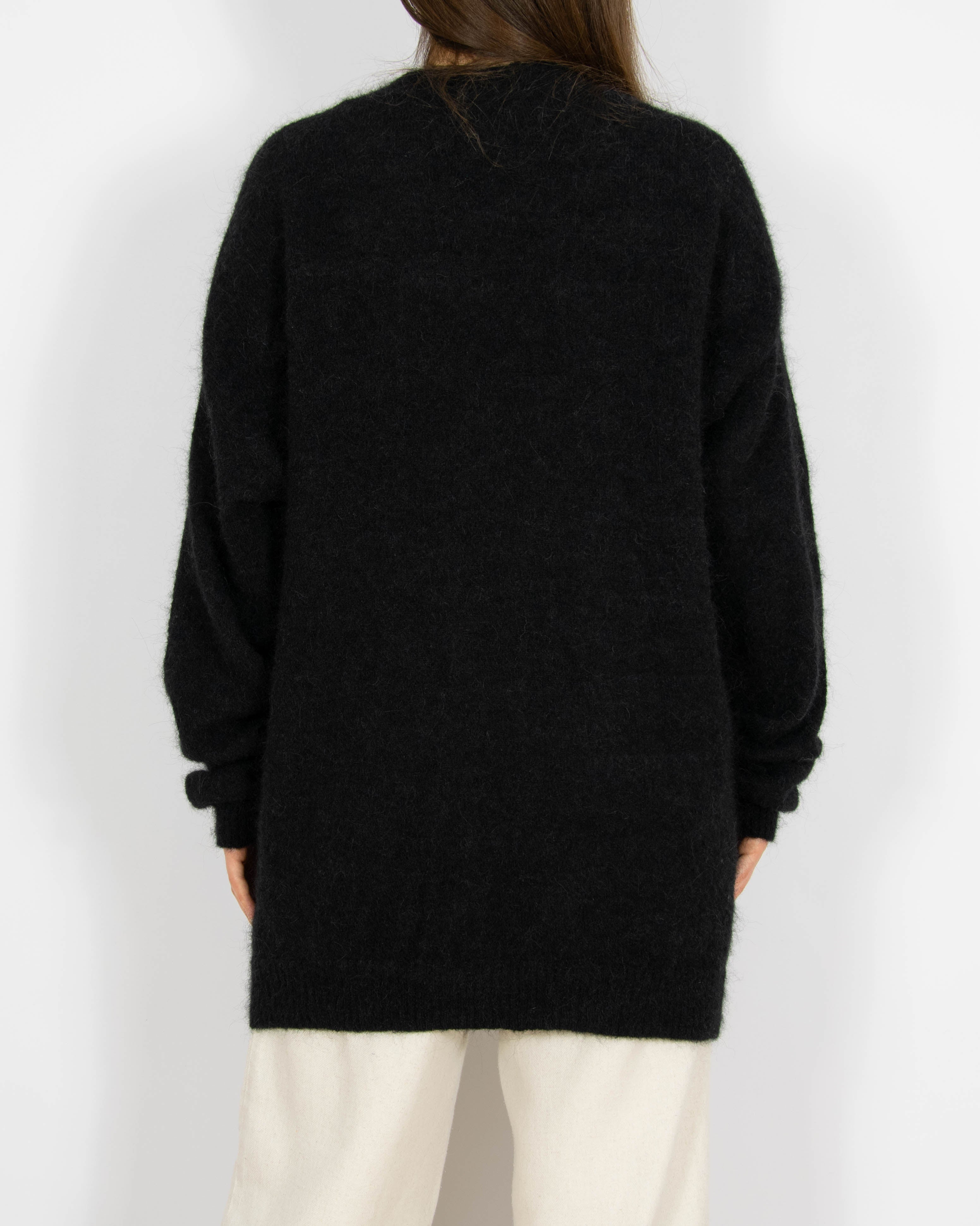 Czarny wełniany (alpaka + wełna) kardigan Lindex - XL/XXL
