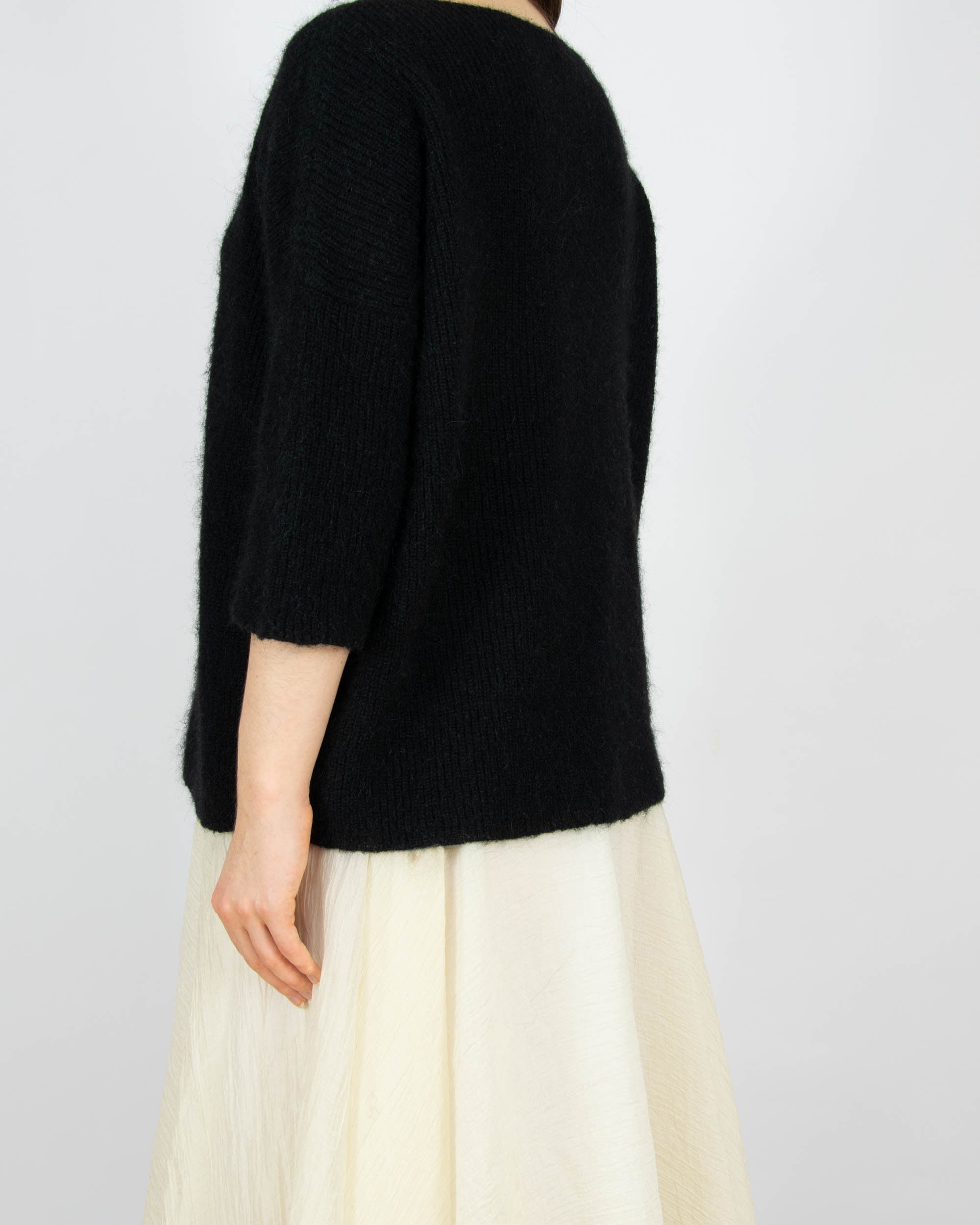 Czarny (alpaka + wełna) sweter SOAKED - S