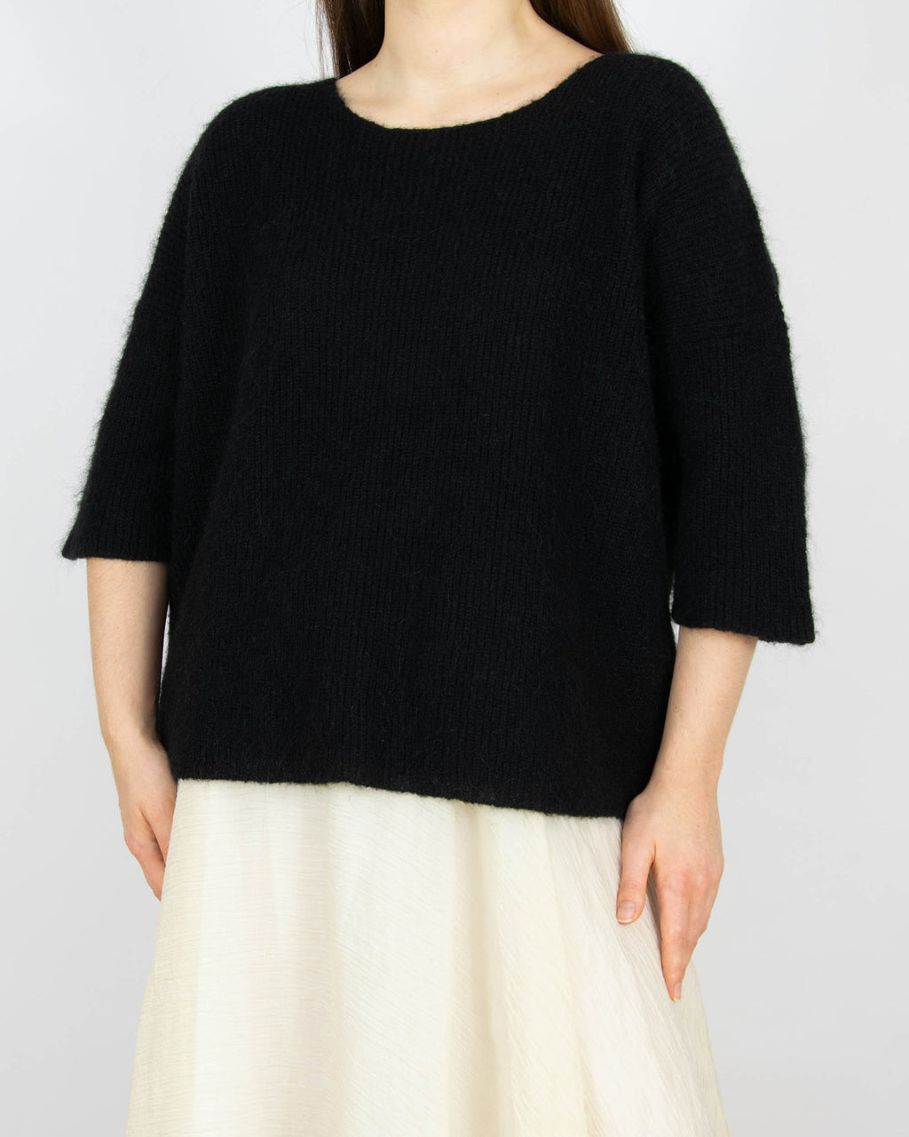 Czarny (alpaka + wełna) sweter SOAKED