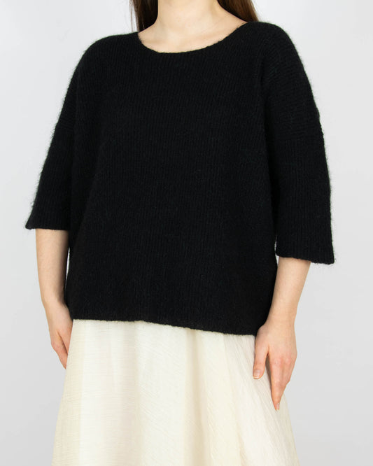 Czarny (alpaka + wełna) sweter SOAKED
