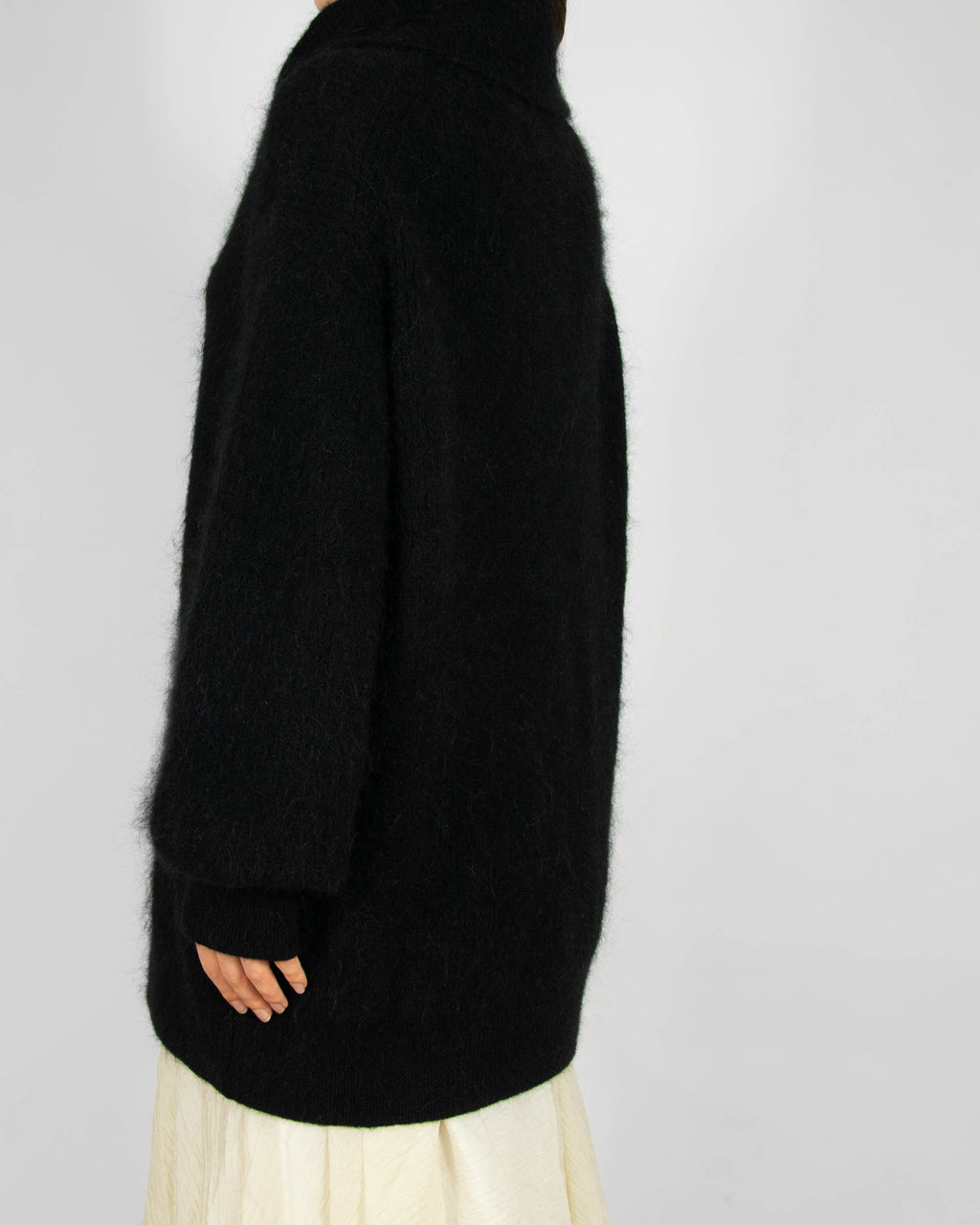 Czarny (wełna + alpaka) sweter H&M Premium - M